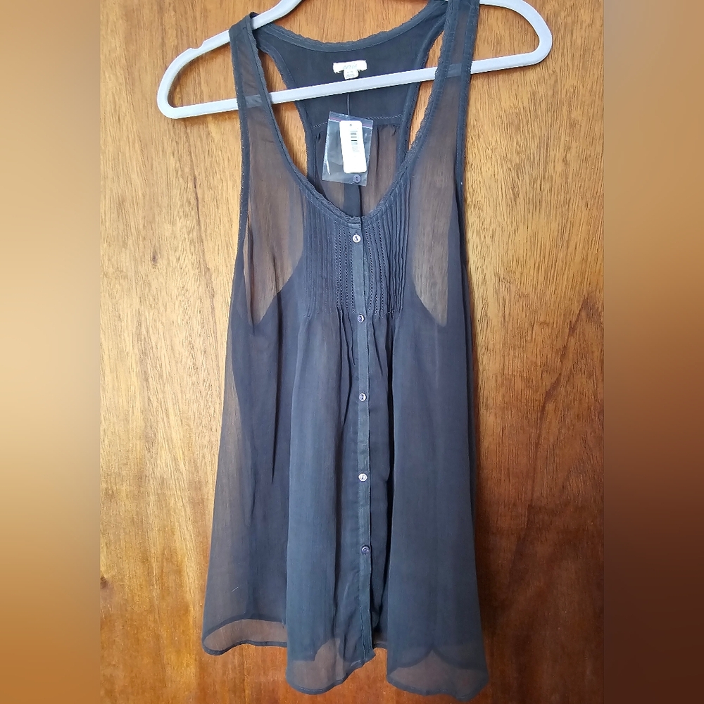 Sheer Black Sleeveless Top